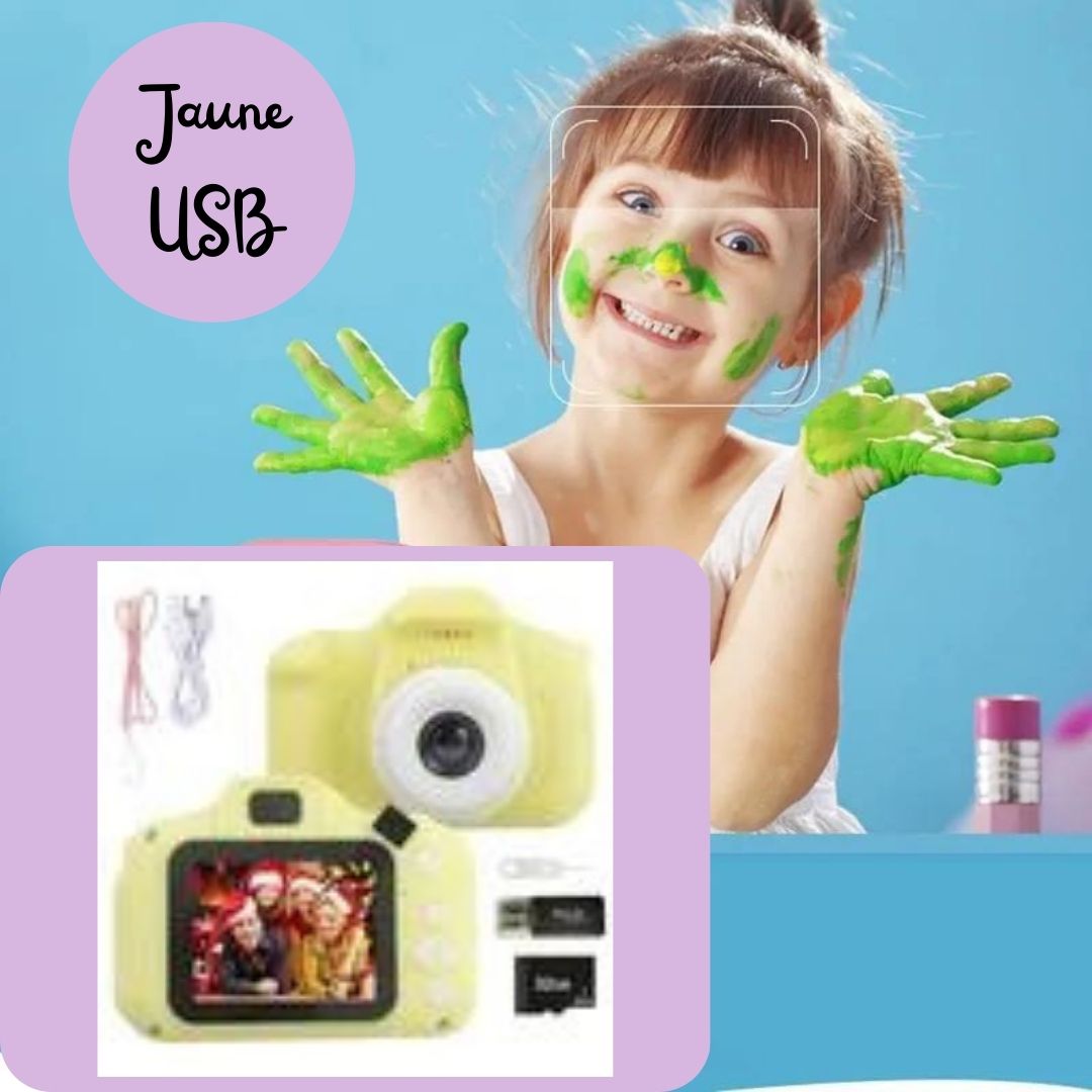 Kidsclick™ - Mini appareil photo numérique - Carte mémoire 32GB - Clé USB.