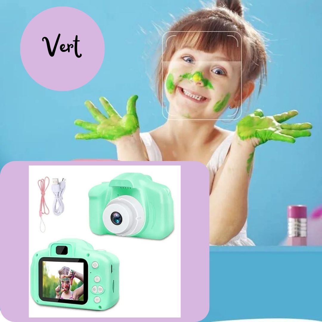 Kidsclick™ - Mini appareil photo numérique - Carte mémoire 32GB - Clé USB.